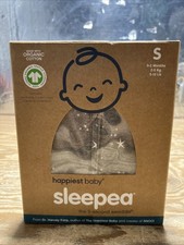 Happiest Baby Sleepea SMALL 0-2 Months Organic Cotton Swaddle Graphite Stars