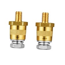 2PCS Thread Car Battery Terminal Posts, Male Brass Vehicle Battery Charging M6