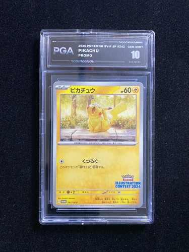 2025 Pokemon TCG Japanese Illustration Contest Pikachu 242/SV-P PGA 10 N YX80