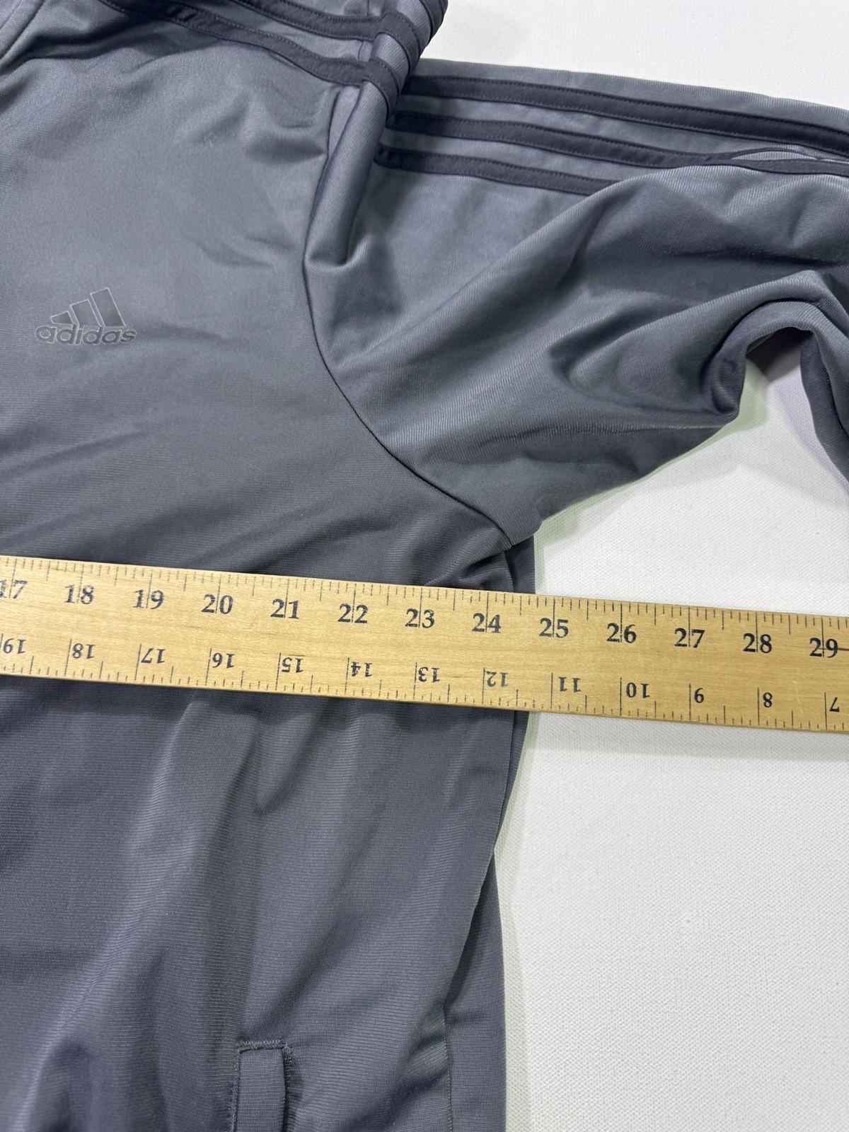 Adidas Essentials Track Jacket Zip 3-Stripes Gray… - image 8