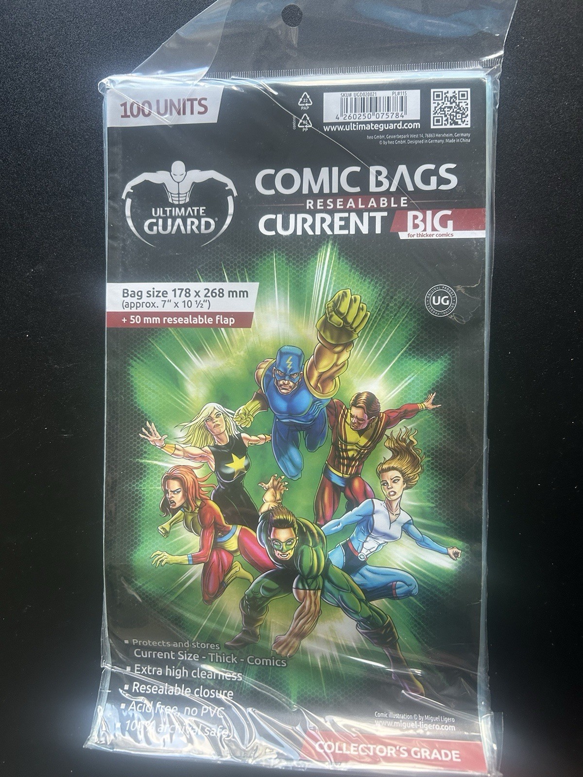 Ultimate Guard Comic Bags BIG Resealable Current Size 100 Bags In The Pack