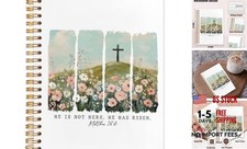 Bible He is Risen Spiral Notebook, Easter Christian HE IS NOT HERE.HE HAS RISEN