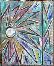 IN ONE WORD eBay  cardboard Box panel art  original 8x10 oil painting by Crowell