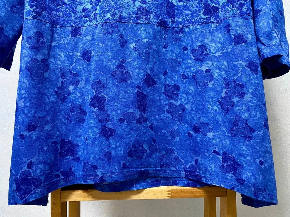 Vestido Top Túnica Gudrun Sjoden M Azul Floral Lyocell Modal Boho Chic Foto 3 de 4