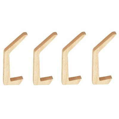 Home Use Wooden Wall Hanger 4Pcs Multifunction Storage Holder Khaki