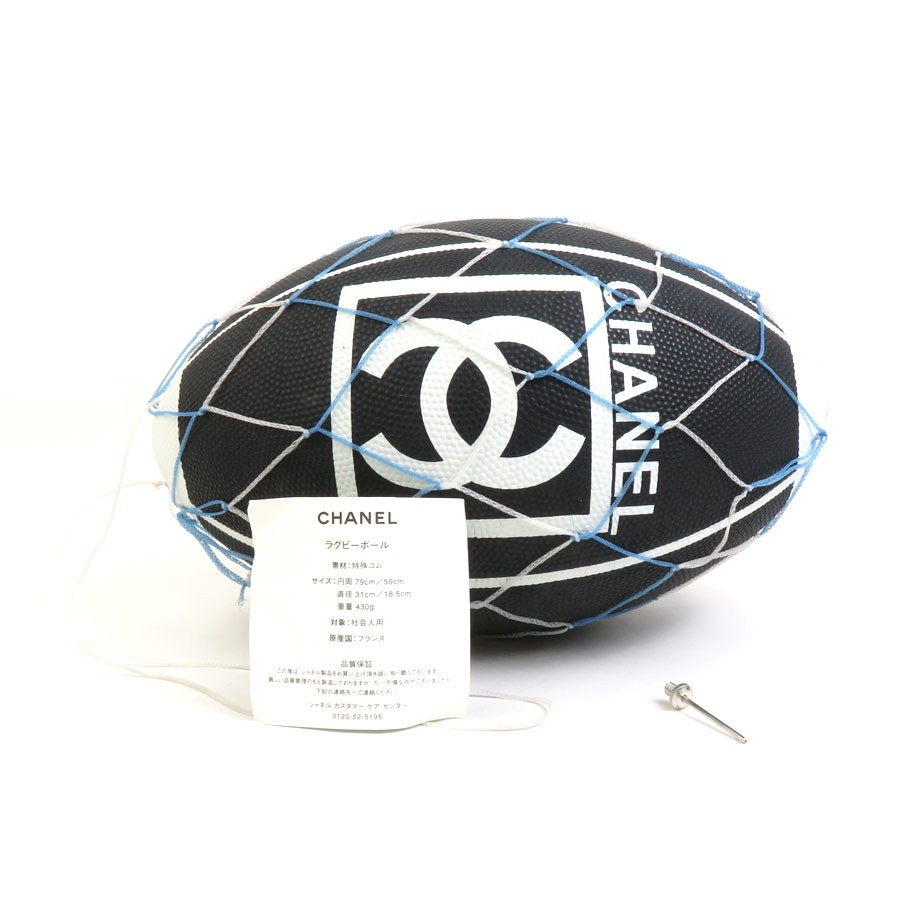 CHANEL - シャネル CHANEL  ラグビーボール ゴム ブラック×ホワイト ユニセックス 送料無料【中古】 99927j Auth CHANEL Rugby Ball Black/White Rubber - 99927j | eBay