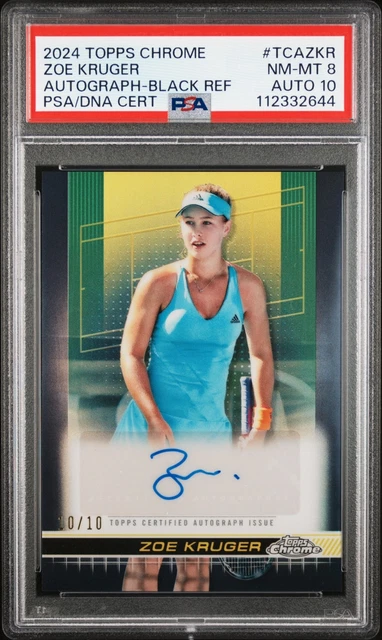 2024 Topps Chrome Tennis ZOE KRUGER Black Refractor Auto #TCA-ZKR /10 PSA 8 10