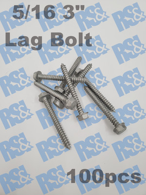 5/16 3'' Lag Bolt. NEW. Bag of 100
