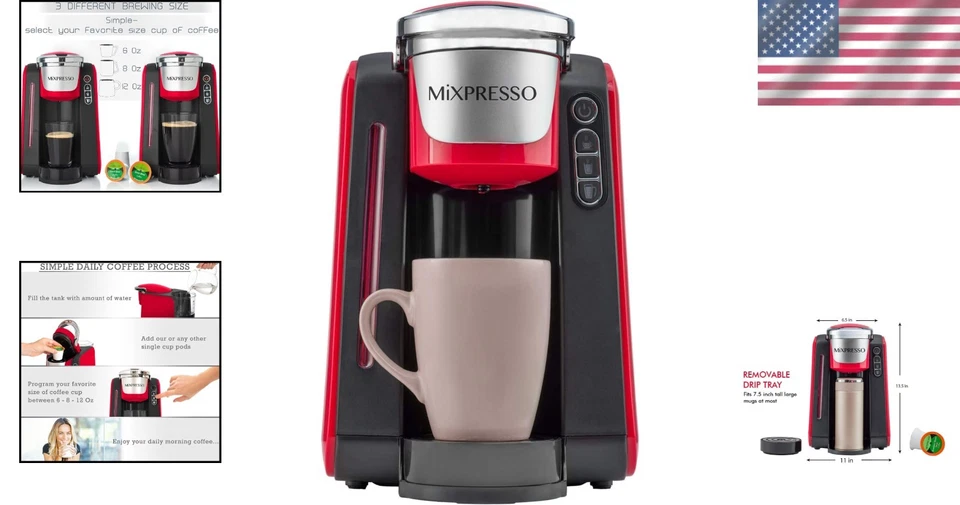 Smart Automatic Coffee Maker - Quick Brewing, Max 45oz Water Capacity, Red/Black - Image 2 of 4