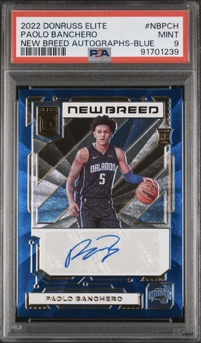 2022 Donruss Elite 🔵🔥 Blue Paolo Banchero RC Auto #22/25 SP Color Match PSA 9