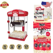 Gourmet 4-Qt. Red Popcorn Maker - Nonstick Kettle, Stirring Rod, Easy Serve