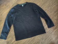 Athletic Works Boys Black Fleece Lined Crew Neck Sweatshirt Husky Large 10-12 
