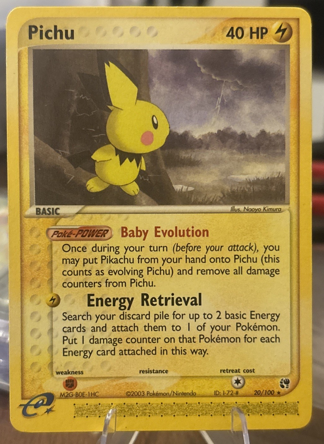 Pichu 20/100 Sandstorm Regular NM Baby Pokemon TCG Rare E Reader