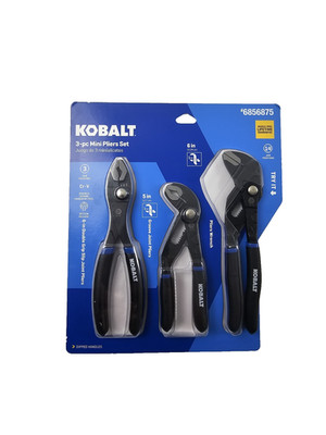 Kobalt Mini Small Pliers 3 Pc. Set Cobra & TwinGrip Style & Parallel Jaw Pliers