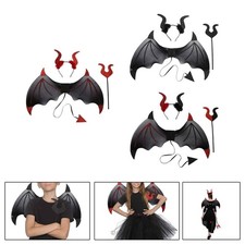 Halloween Teufel Kost&uuml;m Set Herren Damen Teufel Kost&uuml;m Zubeh&ouml;r f&uuml;r Rollenspiele