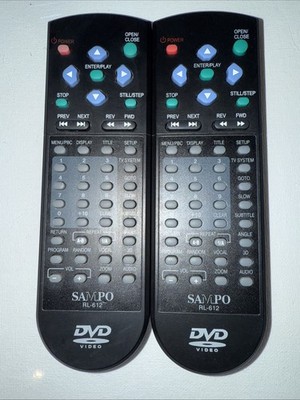 Sampo RL-612 DVD Remote Controls