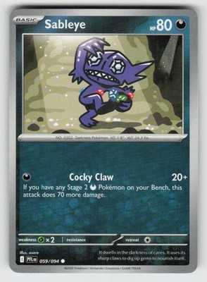Sableye 059/094 Common Phantasmal Flames Near Mint