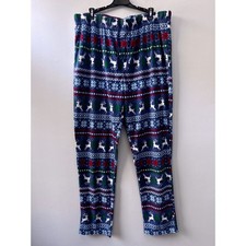 North Pole Trading Co Mens Pajama Pants XLT Holiday Christmas Reindeer Fleece