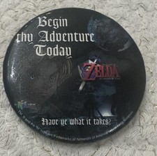 Nintendo Zelda Game Promo Button Begin Thy Adventure Today