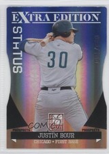 2011 Donruss Elite Extra Edition Prospects Blue Status Die-Cut Justin Bour 2x4