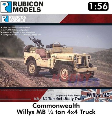 Willys MB Quarter Ton 4x4 Truck Commonwealth Modellbausatz 1:56 Rubicon Models 280050
