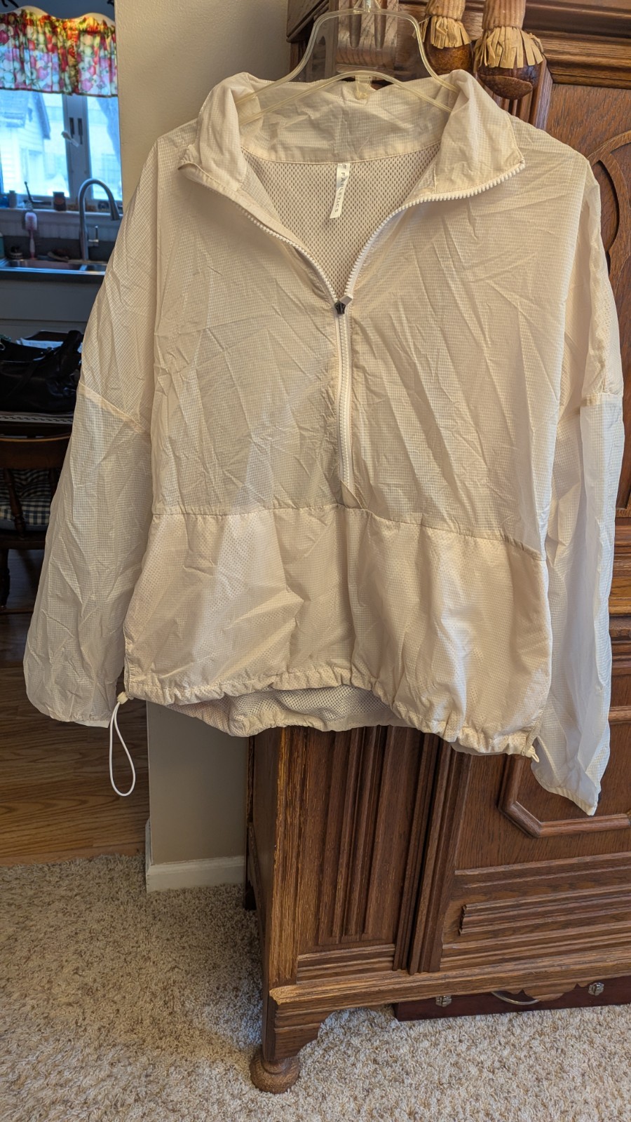 FABLETICS Beige Mesh Lined Windbreaker Pullover O… - image 1