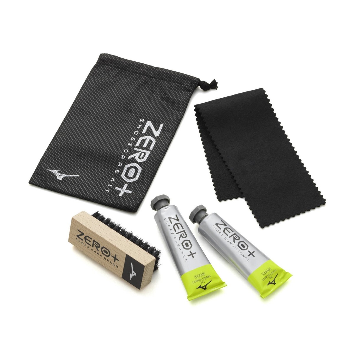 Mizuno ZERO+ Shoe Care Kit Lemongrass Cleaner Conditioner Brush