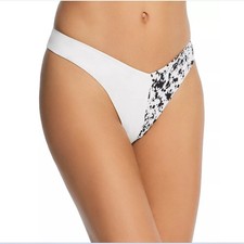 Onia Women White Printed Carmen Reversible V-Shaped Swim Bikini Bottom Size M