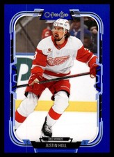 2025-26 UD OPC Blue Parallel 347 Justin Holl, Detroit Red Wings