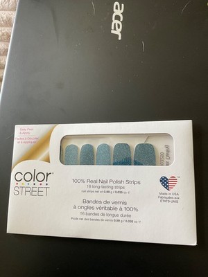 Color Street   Real Nail Polish Strips DALLAS DARLING BLUE  RETIRED HTF  BNIP