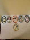 Coca-Cola 1973 Vintage Oval Mini Tin Tip Trays, 6x4.5 Inches, Set of 6