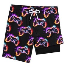 Boys Swim Trunks Shorts Bathing Suit Boxer Brief 14-16 Years Game Controller