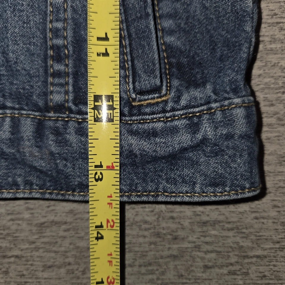 Chaqueta vaquera azul Carter's para niños bolsillos vaqueros desgastados botones delanteros talla 5 Foto 4 de 4