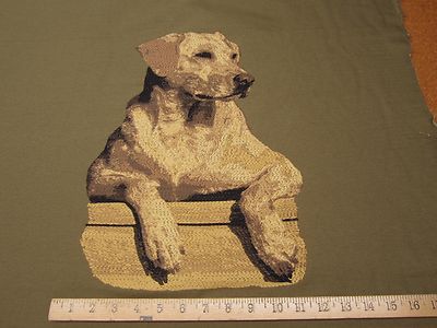 Vintage Labrador Retriever Dog Tapestry Fabric Pillow and Craft Panel