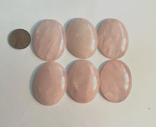 NATURAL ROSE QUARTZ LOT 5 PCS 30X40 MM OVAL SHAPE GEMSTONE CABS BELOW WHOLESALE 