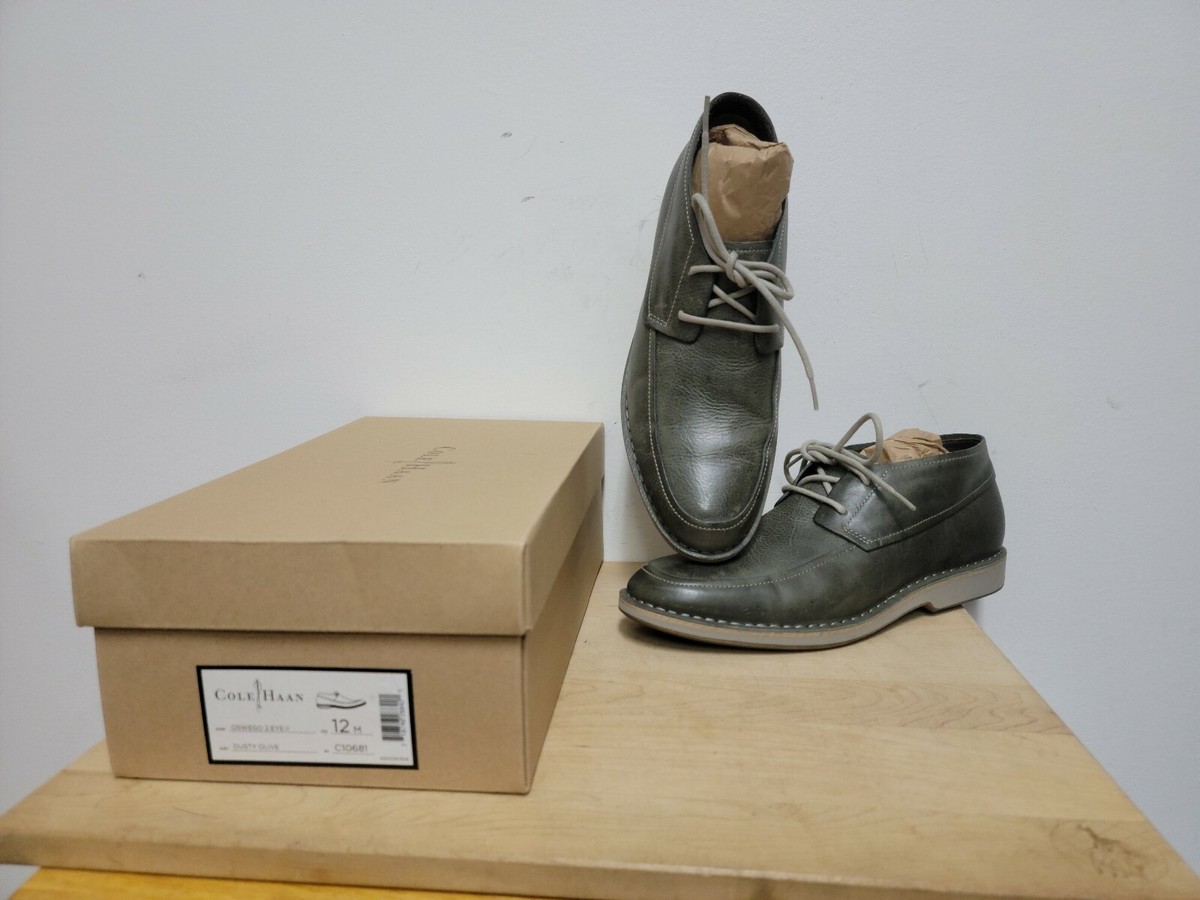 Brand New Cole Haan Oswego 2 Eye II Dusty Olive Leather  display picture 3