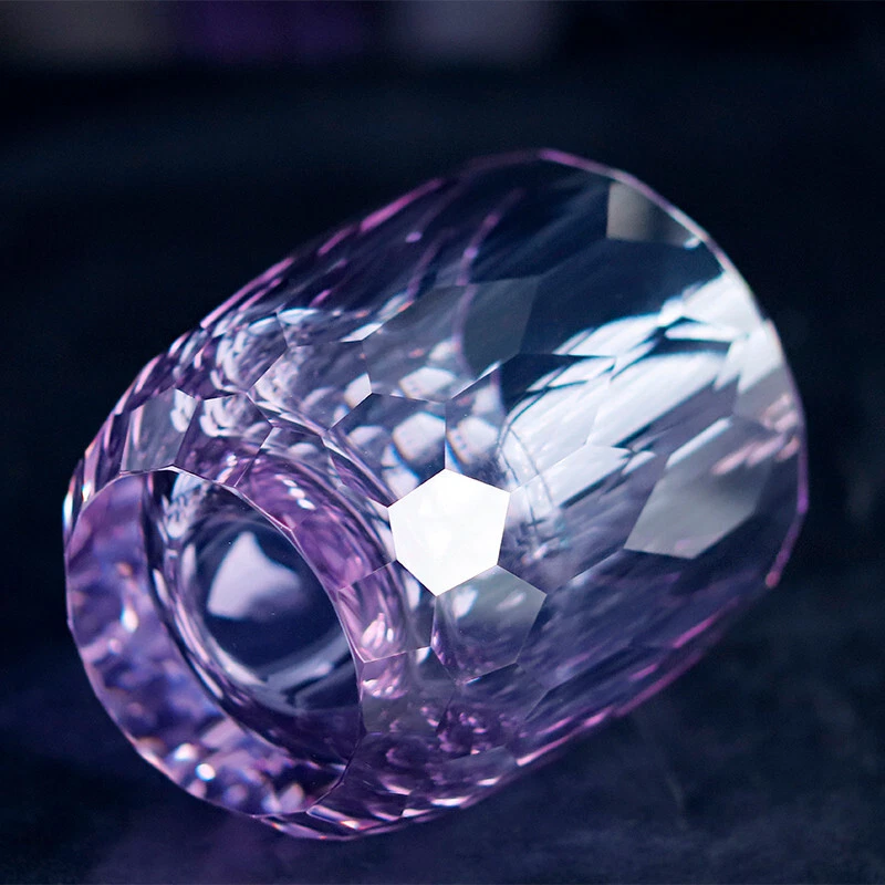 Copos de uísque roxos cristal pedras diamantes corte vidro antiquado 8 oz - Imagem 4 de 4