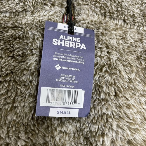 NWT Member’s Mark Alpine Sherpa 1/4 Zip Brown Fleece Jacket Sweatshirt Men’s S - Picture 5 of 9