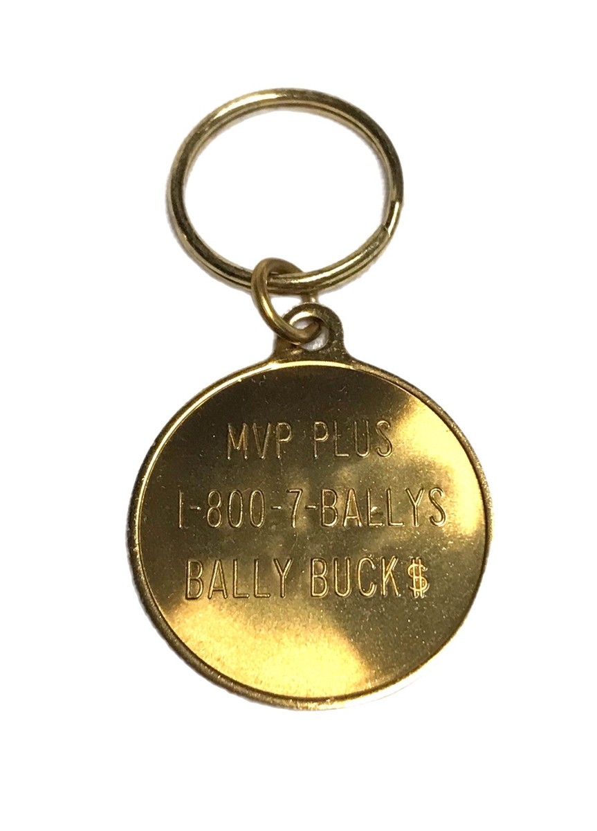 Vintage Keychain Key Ring Bally's Las Vegas MVP Plus Bally Buck