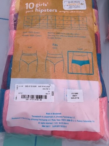 Thereabouts Big Girls 10-Pack Underwear Set Size 14 Multi NEW MSRP $20 - Picture 4 of 8