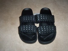 NEW, LADIES SOLE MATES BRAIDED SANDALS, BLACK, SIZE L 8/9