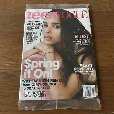 NEW Factory Sealed ZOE KRAVITZ 2016 March Teen Vogue Magazine Fashion