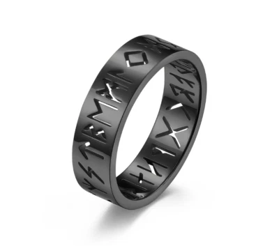 Runenring - Wikinger Runen Ring in schwarz - Fingerring - NEU