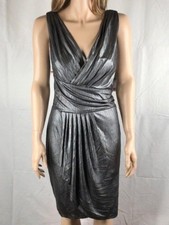 Women's NWT $79 American Living Party Metallic Silver Cocktail Dress