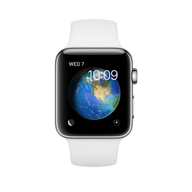 Apple Watch Series 2 38mm Stainless Steel Case White Sport Band Mnp42b A For Sale Online Ebay