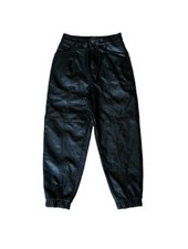 Zara Cargo Faux leather Mom pants