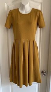 mustard fit and flare dress