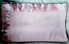 Parent's Choice Pink Baby Blanket Satin Trim Butterflies Flowers