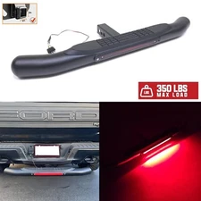 2" Steel Tow Hitch Step Bar-LED Brake Light for Truck SUV Black 36x3" Heavy Duty