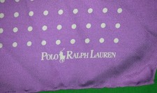 "Polo Ralph Lauren Italian Silk Lavender Polka Dot Pocket Square"